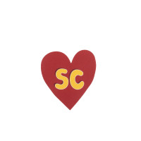 USC Trojans SC Interlock Heart Decal